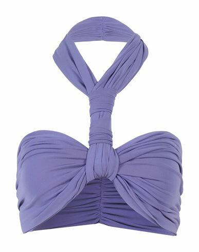 Ambush Twist Halter Neck Ruched Cropped Top Woman Shirt Purple Acetate, Polyamide, Elastane Cover