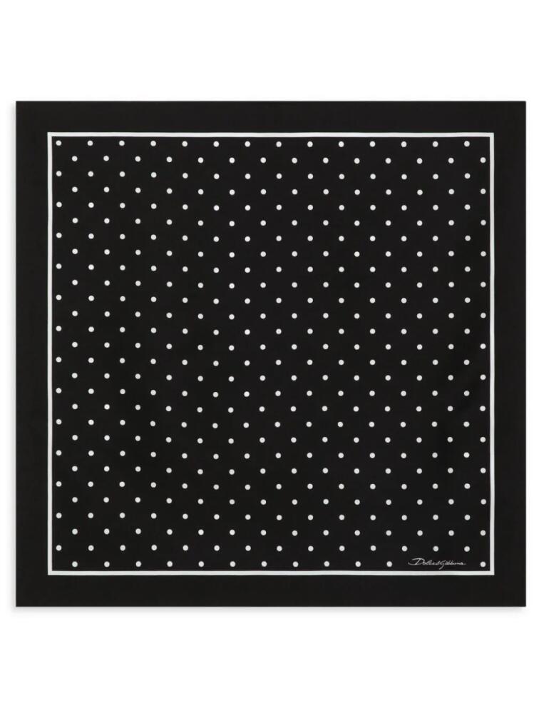 Dolce & Gabbana polka-dot silk scarf - Black Cover