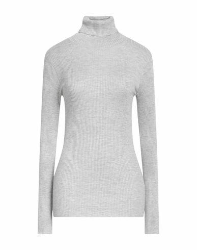 Brunello Cucinelli Woman Turtleneck Light grey Cashmere, Silk, Polyamide, Metallic Polyester Cover