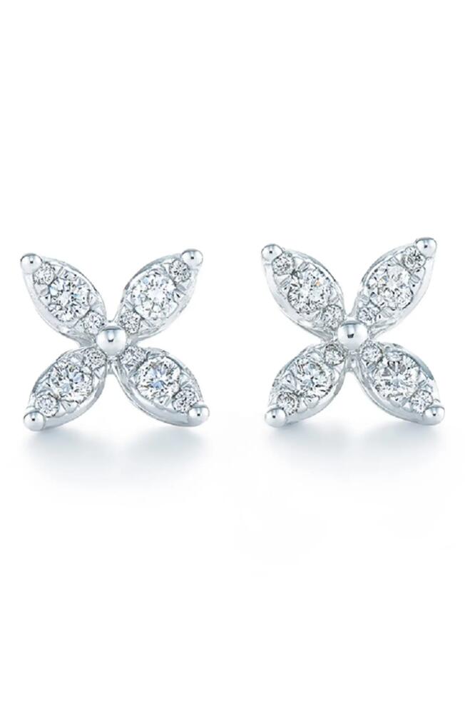 Kwiat Sunburst Diamond Stud Earrings in White Gold Cover