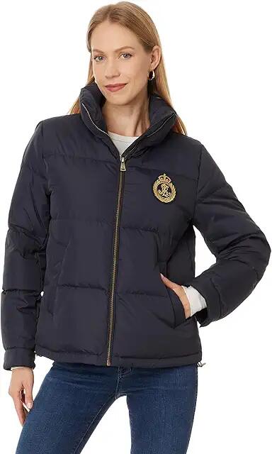 Lauren Ralph Lauren Short Puffer W New Crest (Dark Navy) Women's Coat Cover