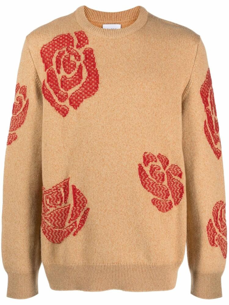 Barrie rose-motif cashmere jumper - Brown Cover