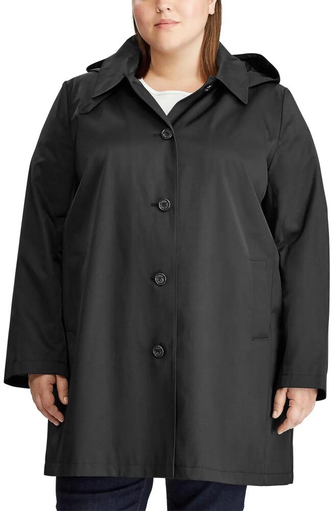 Lauren Ralph Lauren Balmacaan Single Breasted Raincoat in Black Cover