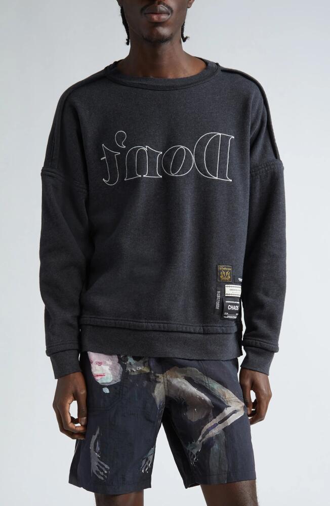 Undercover Don't Crewneck Sweatshirt in Charcoal Cover