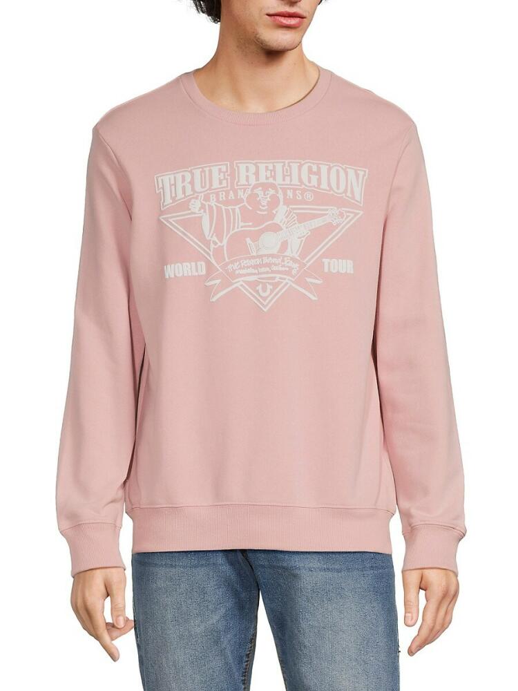 True Religion Men's Rocking Buddha Logo Sweatshirt - Dull Pink Cover