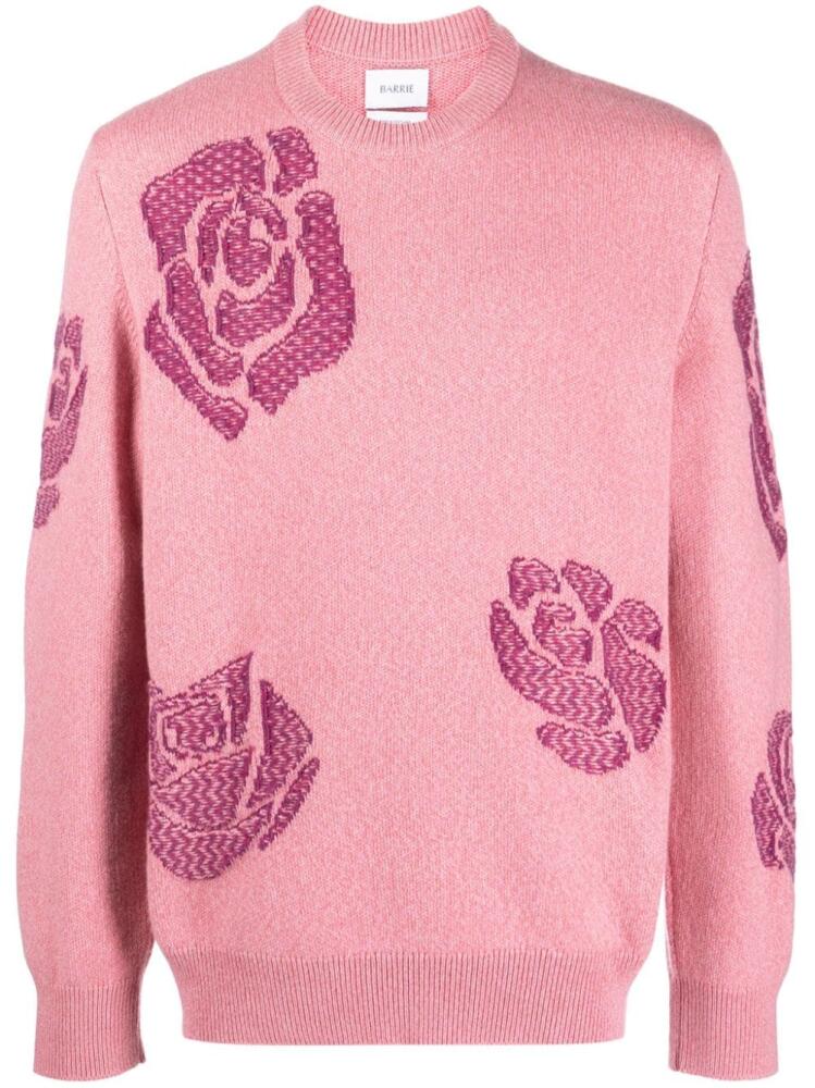 Barrie cashmere flower-print jumper - Pink Cover