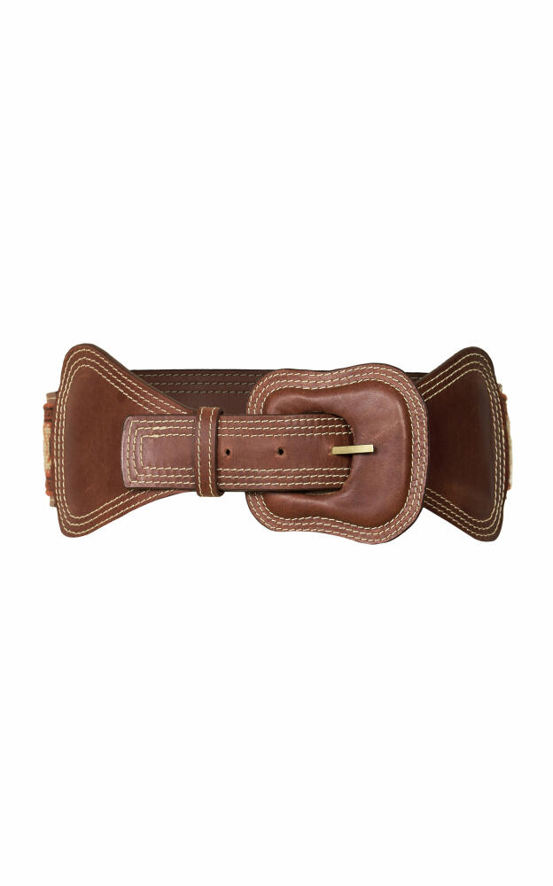 Johanna Ortiz - Appalachian Leather and Embroidered Cotton Belt - Brown Cover