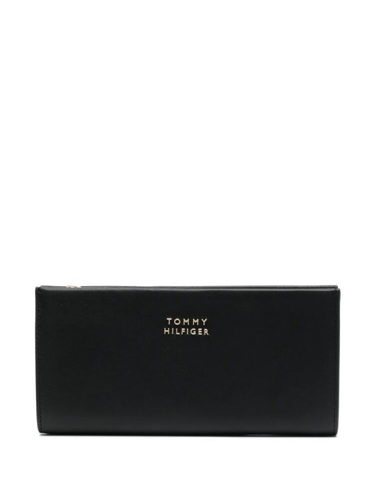 Tommy Hilfiger logo-plaque leather wallet - Black Cover