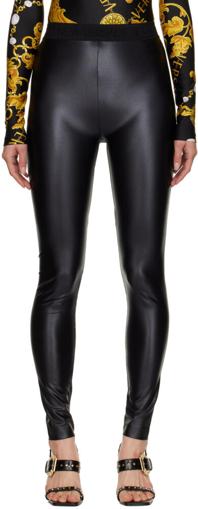 Versace Jeans Couture Black Elasticized Leggings Cover