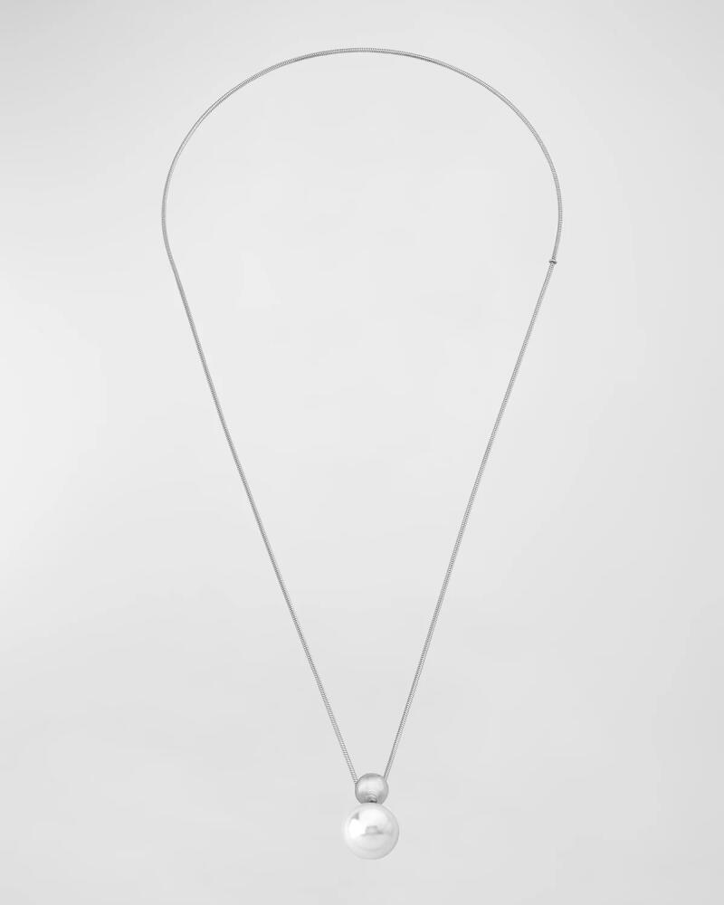 Majorica Aura Pearl Slider Necklace, Stainless Steel Cover