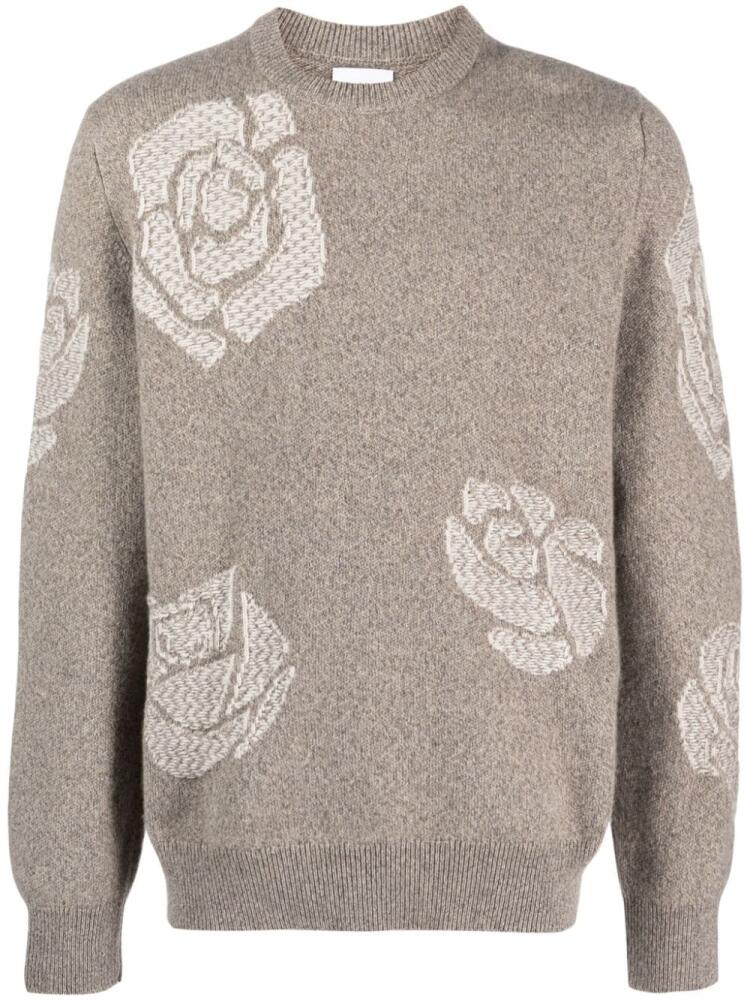 Barrie rose-motif cashmere jumper - Grey Cover