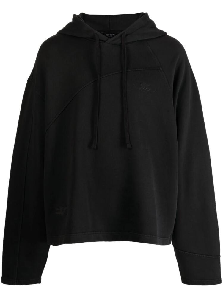 FIVE CM logo-embroidered cotton hoodie - Black Cover