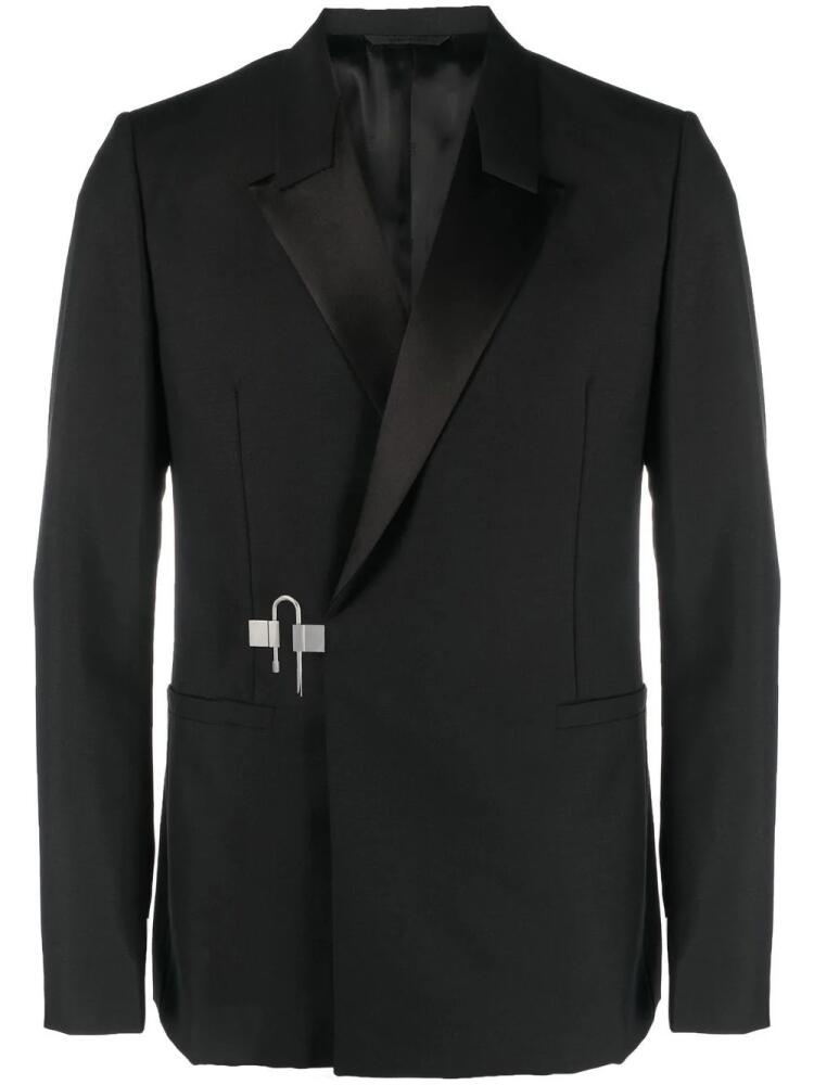 Givenchy peak-lapels hook-fastening blazer - Black Cover