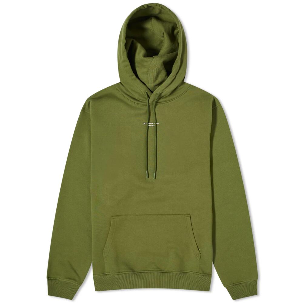 Drole de Monsieur Men's Drôle de Monsieur Not From Paris Madame Hoodie in Khaki Cover