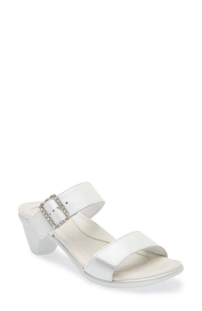 Naot Recent Slide Sandal in White Pearl Leather Cover