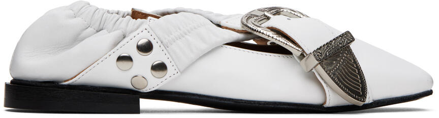 Toga Pulla SSENSE Exclusive White Buckle Ballerina Flats Cover