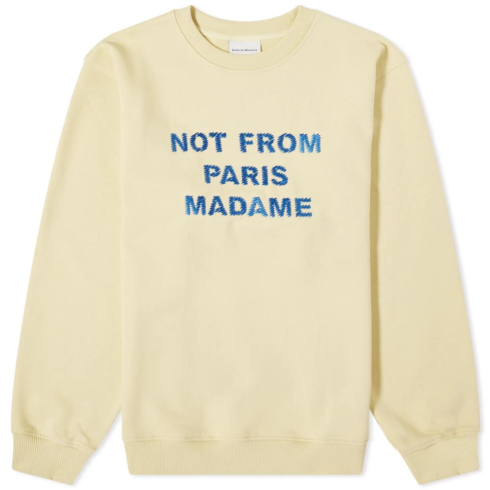 Drole de Monsieur Men's Drôle de Monsieur Not From Paris Madame Crew Sweat in Straw Cover