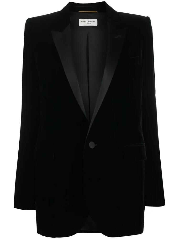 Saint Laurent single-breasted velvet tuxedo jacket - Black Cover