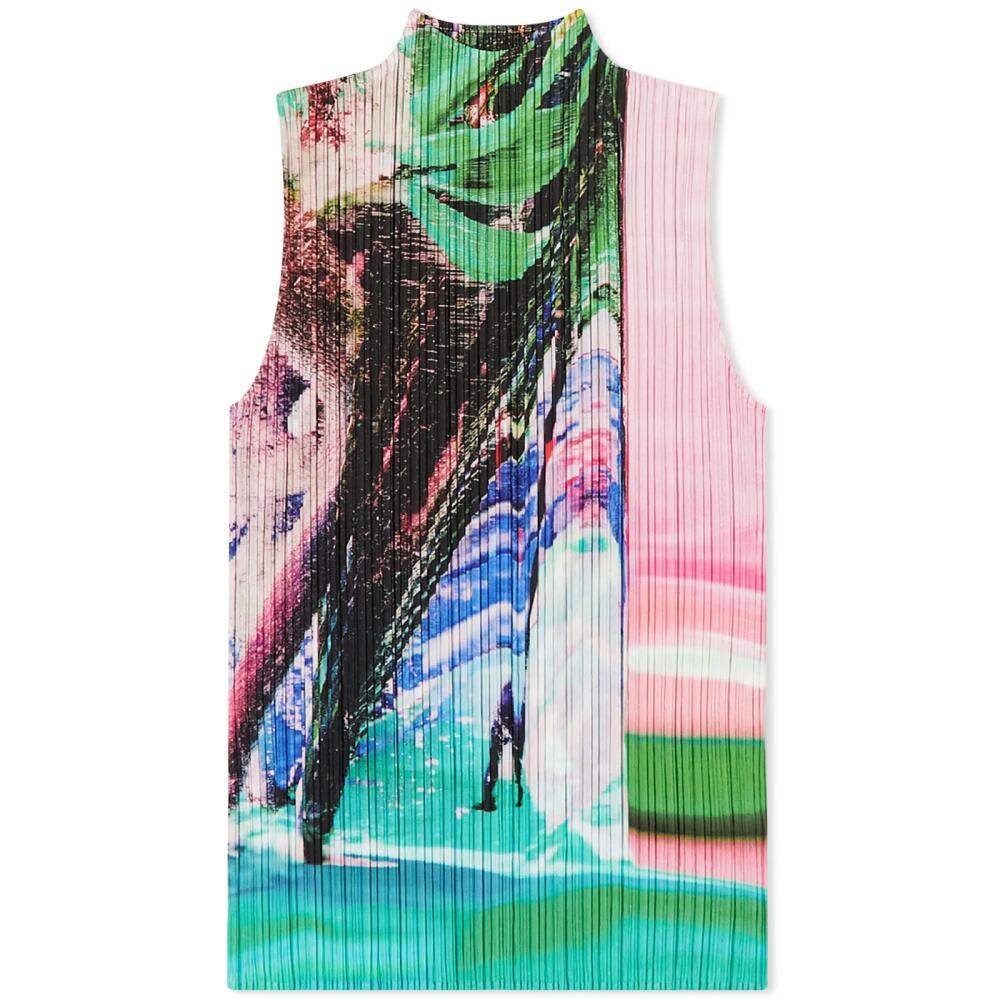 Pleats Please Issey Miyake Women's Tropical Winter Sleeveless Pleats in Multi Cover