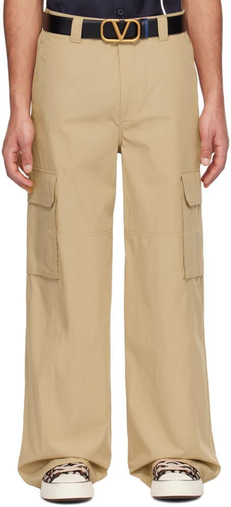 Valentino Beige Hammer Loop Cargo Pants Cover