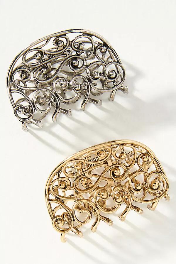 By Anthropologie Mini Mixed Metal Hair Claw Clip Cover