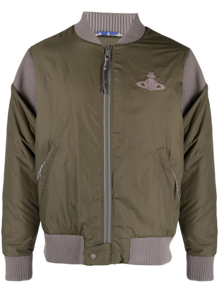 Vivienne Westwood Cyclist panelled bomber jacket - Green Cover