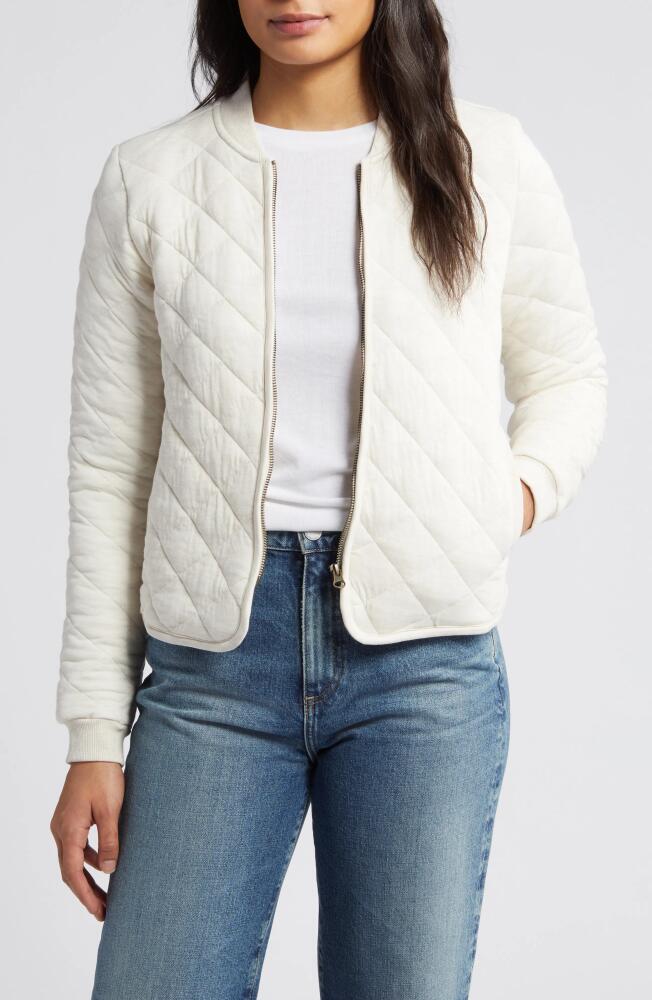 Marine Layer Updated Corbet Quilted Knit Jacket in Antique White Cover