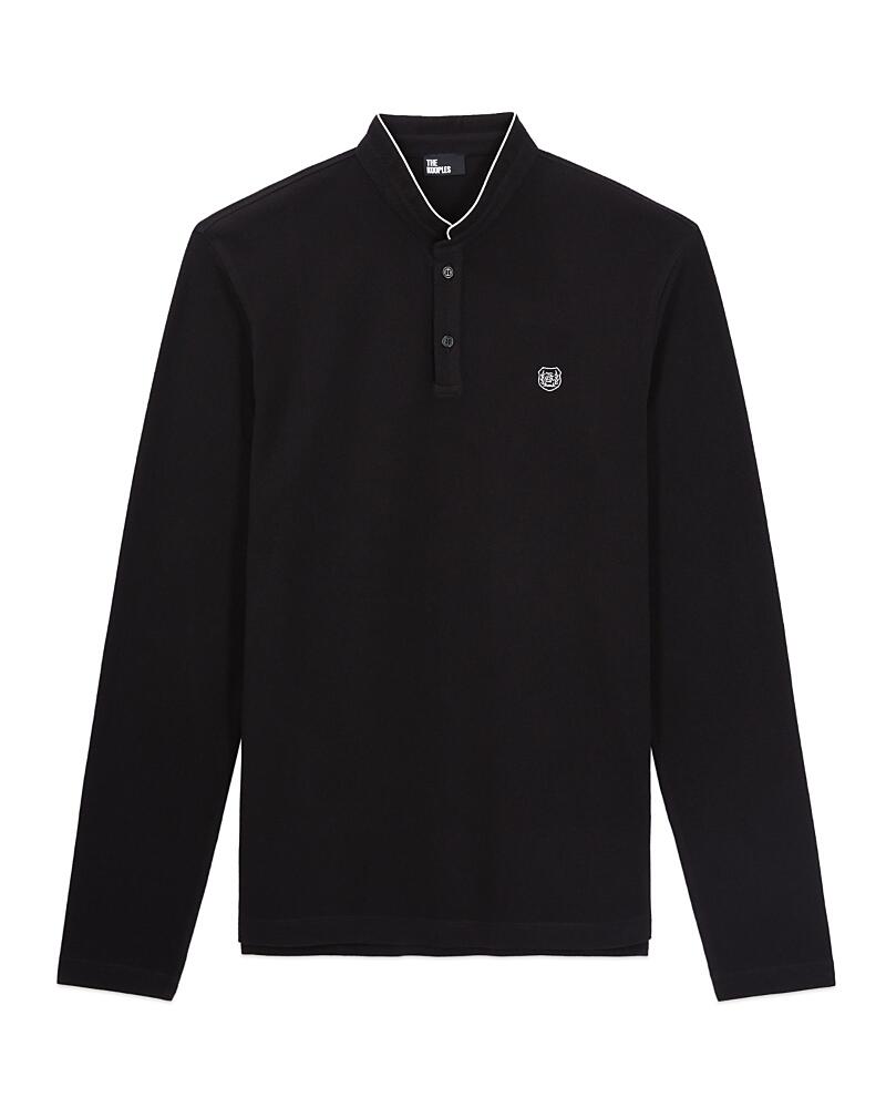 The Kooples Slim Fit Pique Long Sleeve Polo Shirt Cover