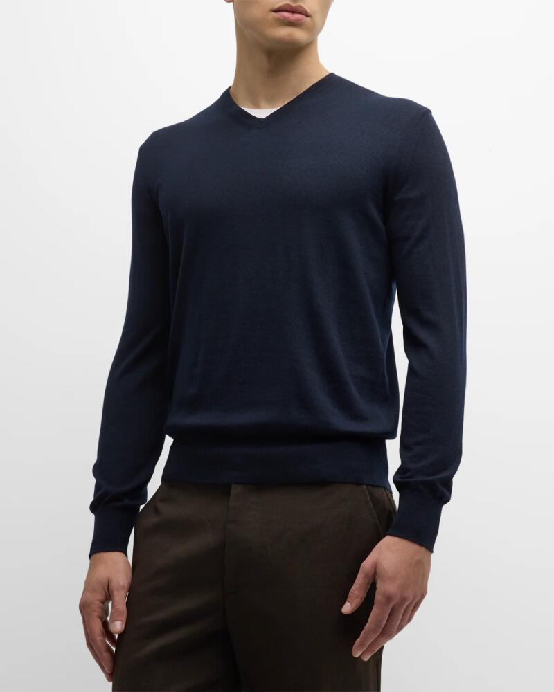 Loro Piana Men's Scollo Cashmere V-Neck Sweater Cover