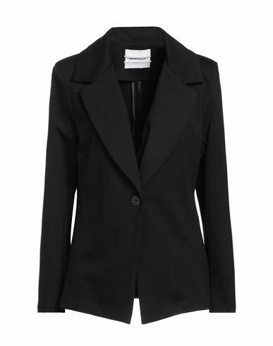 Brand Unique Woman Blazer Black Viscose, Polyamide, Elastane Cover