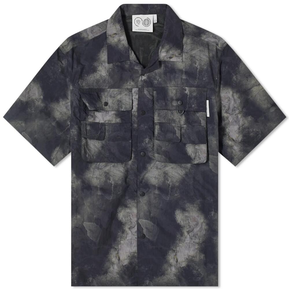 Purple Mountain Observatory Men's Short Sleeve Trail Shirt in Black Print Cover