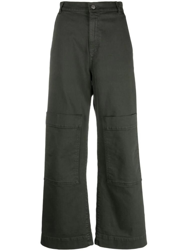 P.A.R.O.S.H. multiple-pockets high-waisted trousers - Green Cover