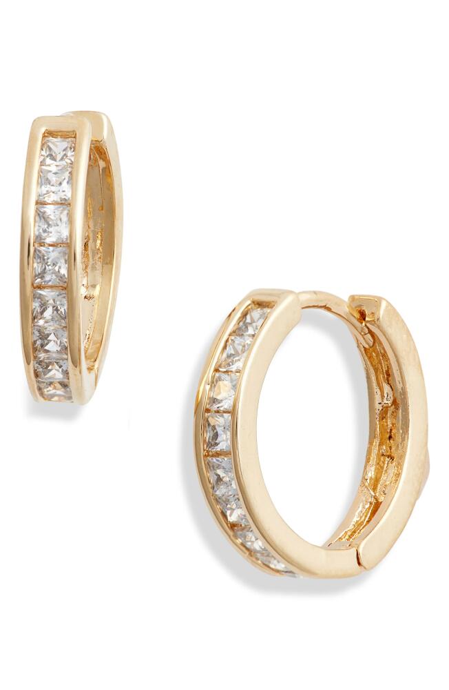 Child of Wild Bronte Cubic Zirconia Huggie Hoop Earrings in Gold Cover