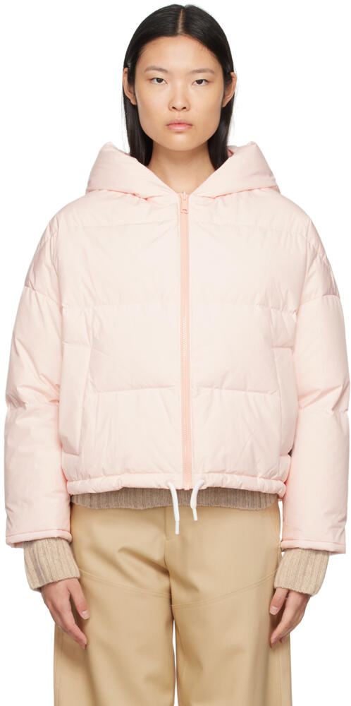 Yves Salomon Pink Reversible Down Jacket Cover