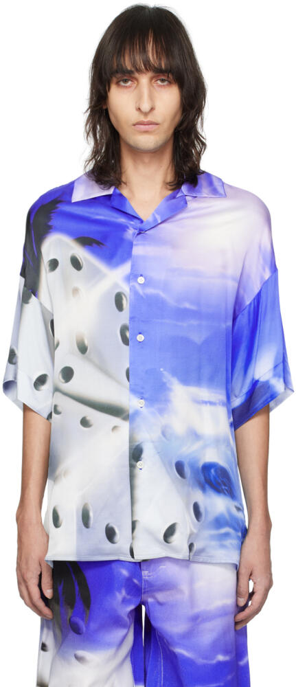 Gerrit Jacob Blue & White Printed Shirt Cover