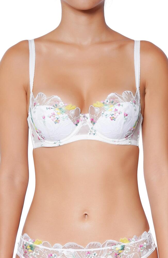 Huit Winter Romance Underwire Padded Balconette Bra in Floral White Cover