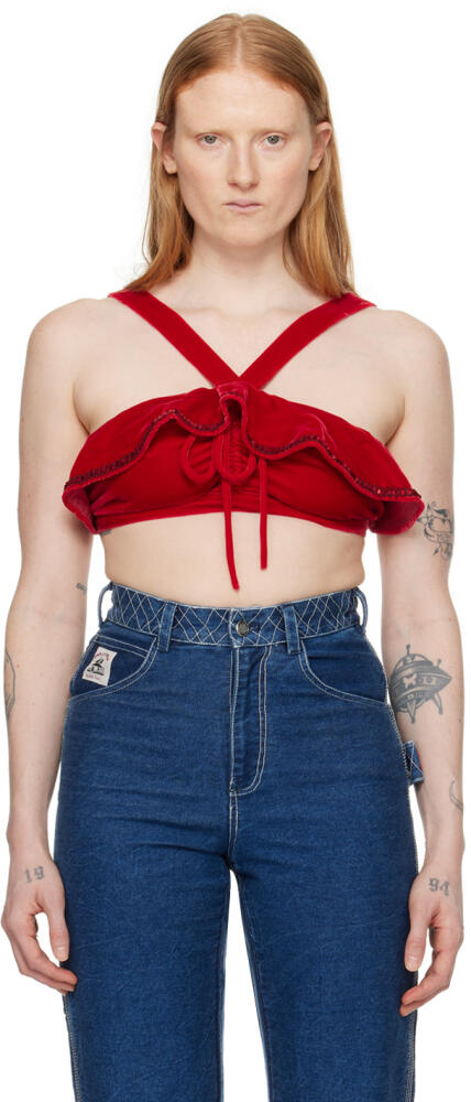 Bode Red Ruffle Bra Cover