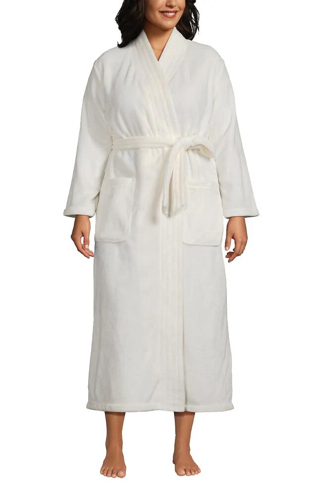 Lands' End Tall Cozy Plush Long Wrap Robe in Ivory Cover