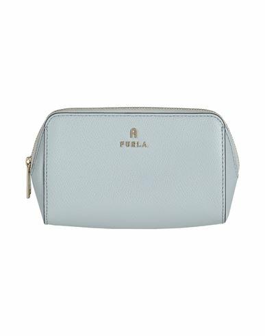 Furla Furla Camelia M Cosmetic Case Woman Pouch Sky blue Leather Cover