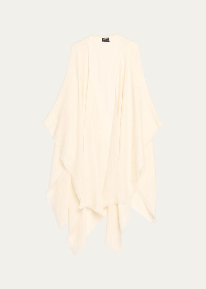 Alonpi Fringed Cashmere & Silk Cape Cover