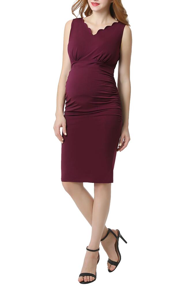 Kimi and Kai Talula Body-Con Maternity Dress in Deep Berry Cover