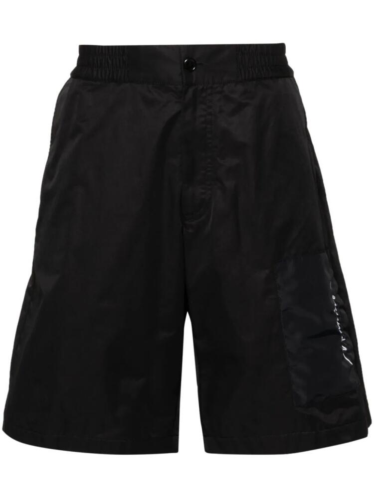 Moschino logo-embroidered twill bermuda shorts - Black Cover