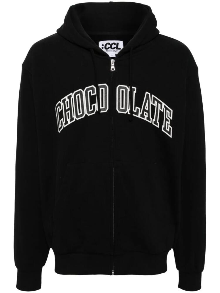 CHOCOOLATE logo-printed hooded jacket - Black Cover