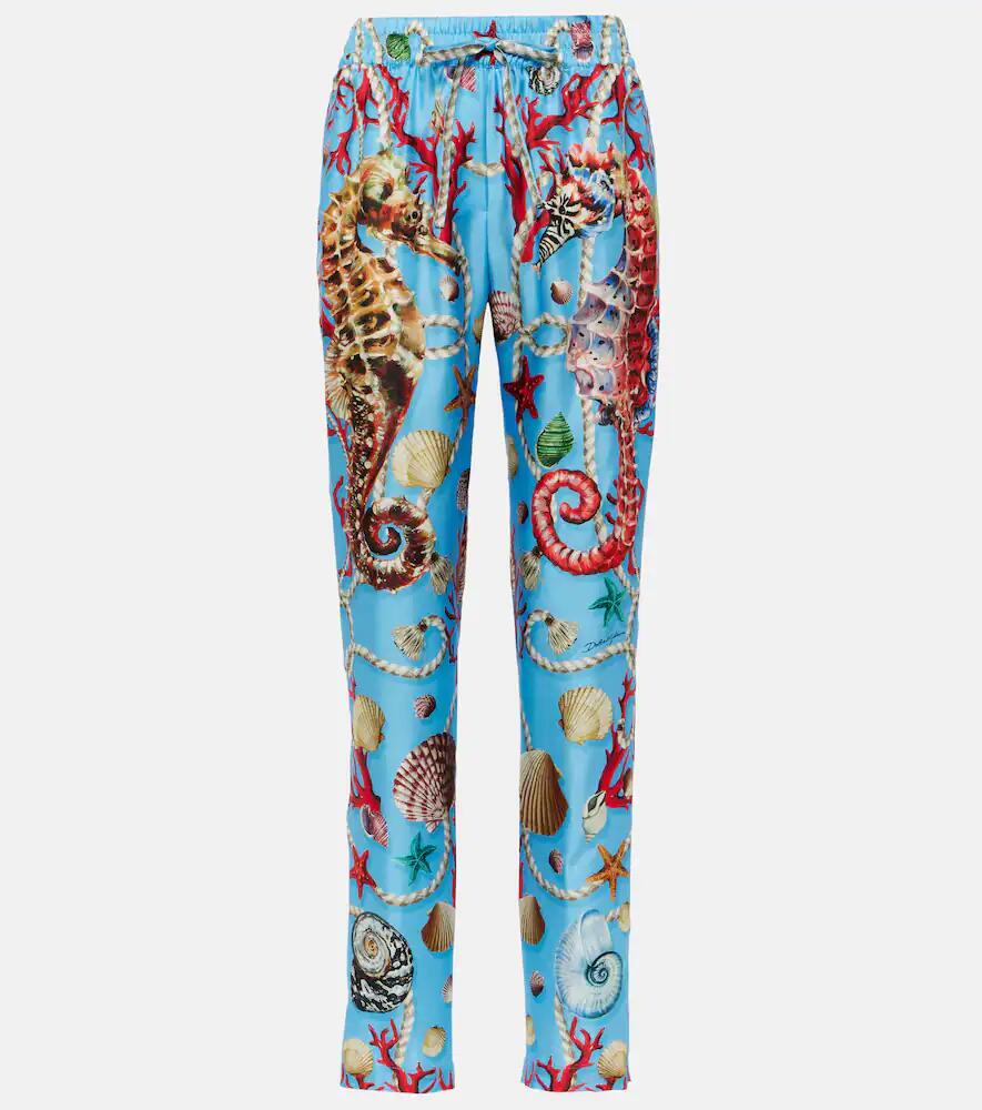 Dolce & Gabbana Capri printed silk straight pants Cover