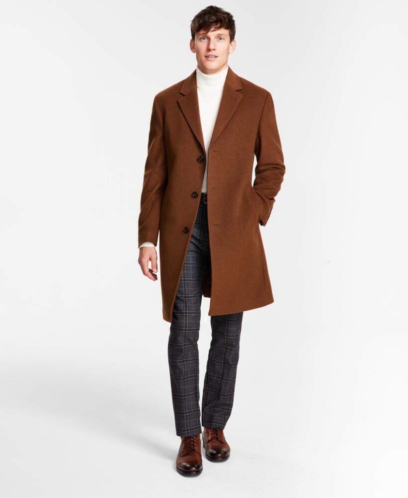 Michael Kors Men's Classic Fit Luxury Wool Cashmere Blend Overcoats - Vicuna Cover