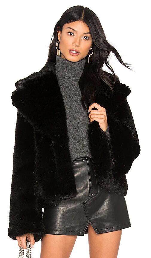 Unreal Fur Madam Butterfly Faux Fur Jacket in Black Cover