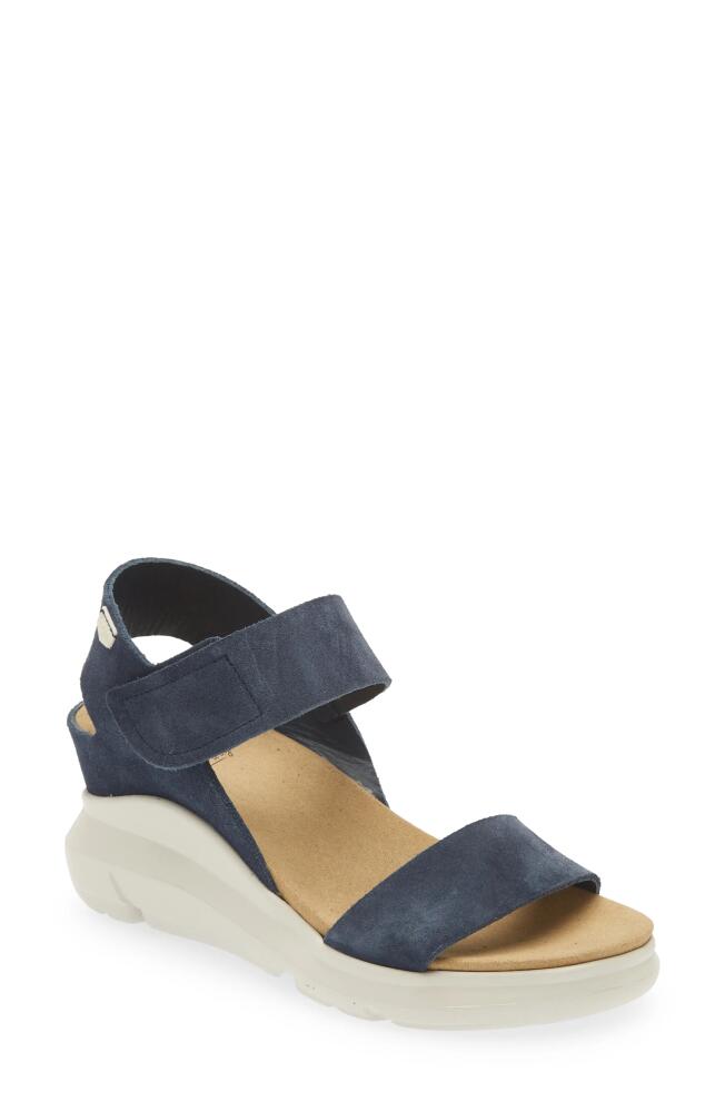 On Foot Java Platform Wedge Sandal in Navy Suede Cover