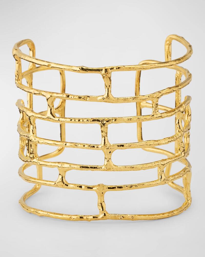 Devon Leigh Gold-Plated Open Bars Cuff Bracelet Cover