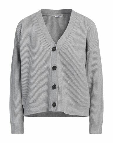 Peserico Woman Cardigan Grey Virgin Wool, Silk, Viscose, Cashmere, Polyester Cover