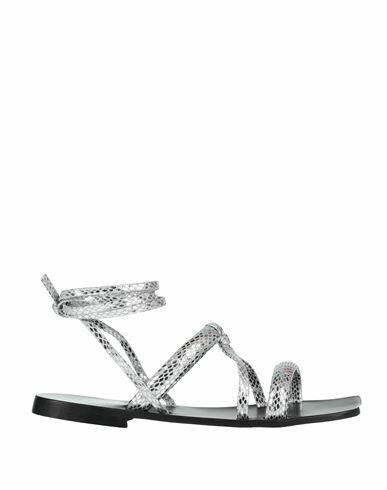 Rebel Queen Woman Sandals Silver Textile fibers Cover